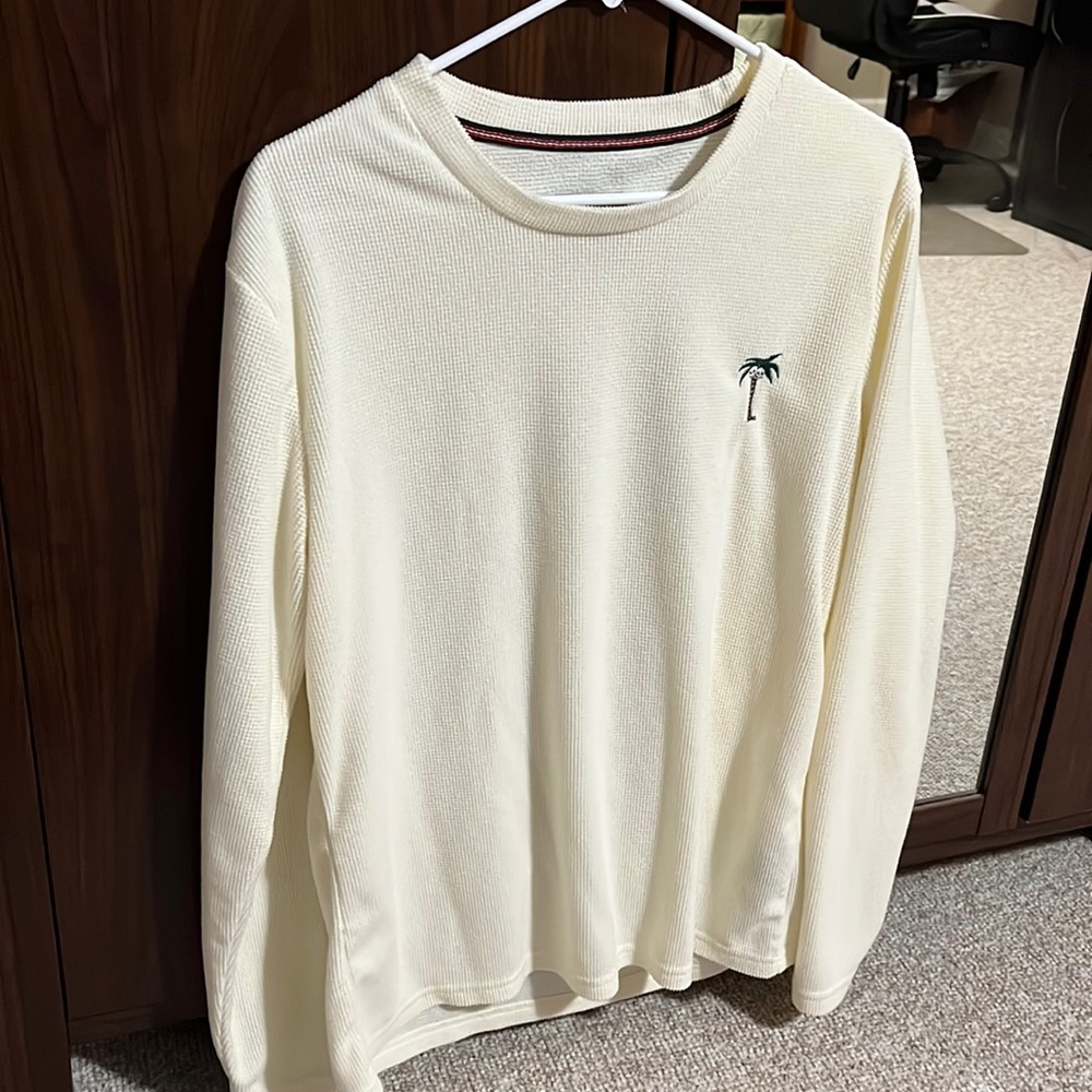 White fleece long sleeve shirt